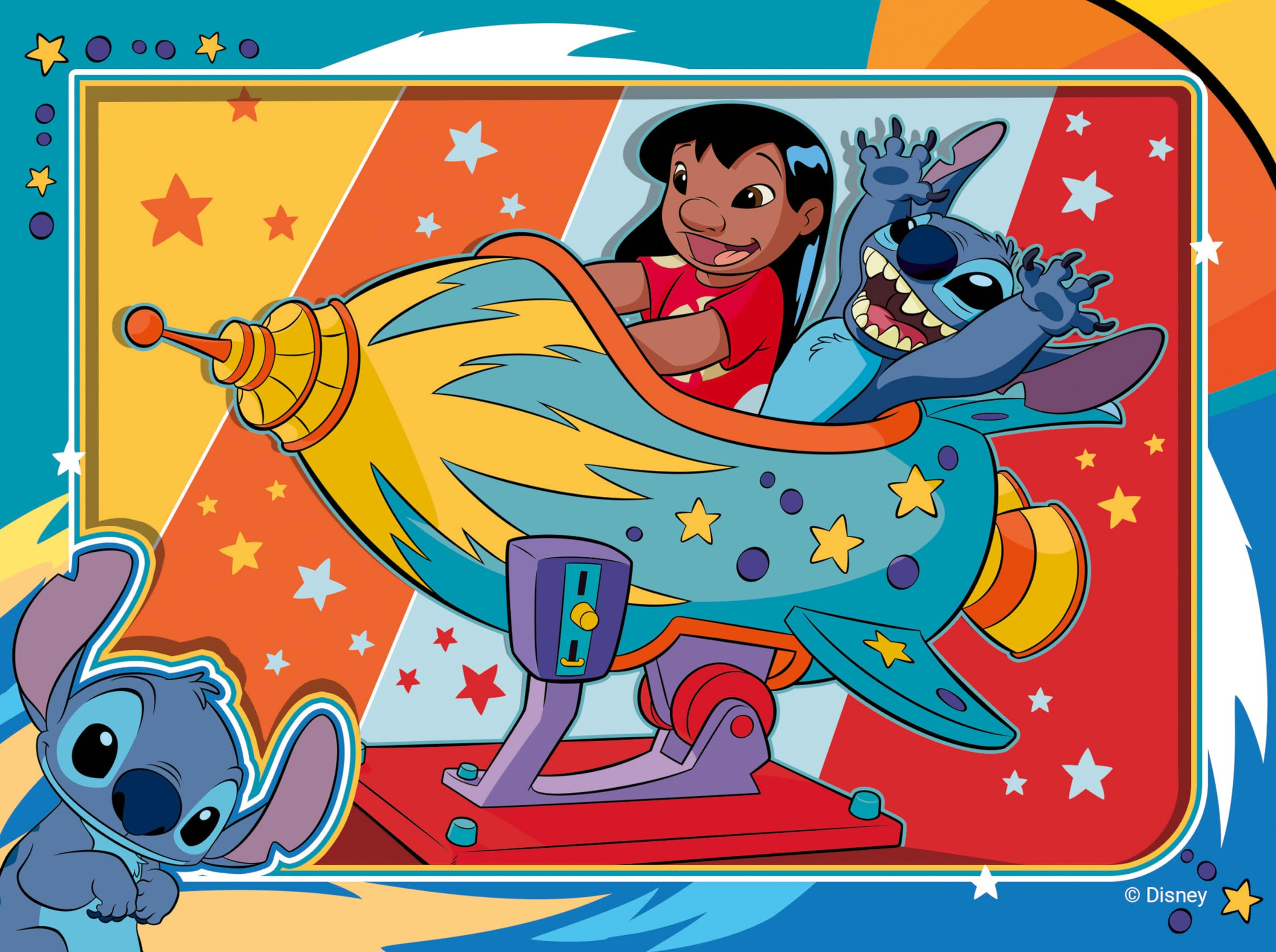 Ravensburger Stitch space adventure puzzle with vibrant colors and focus.