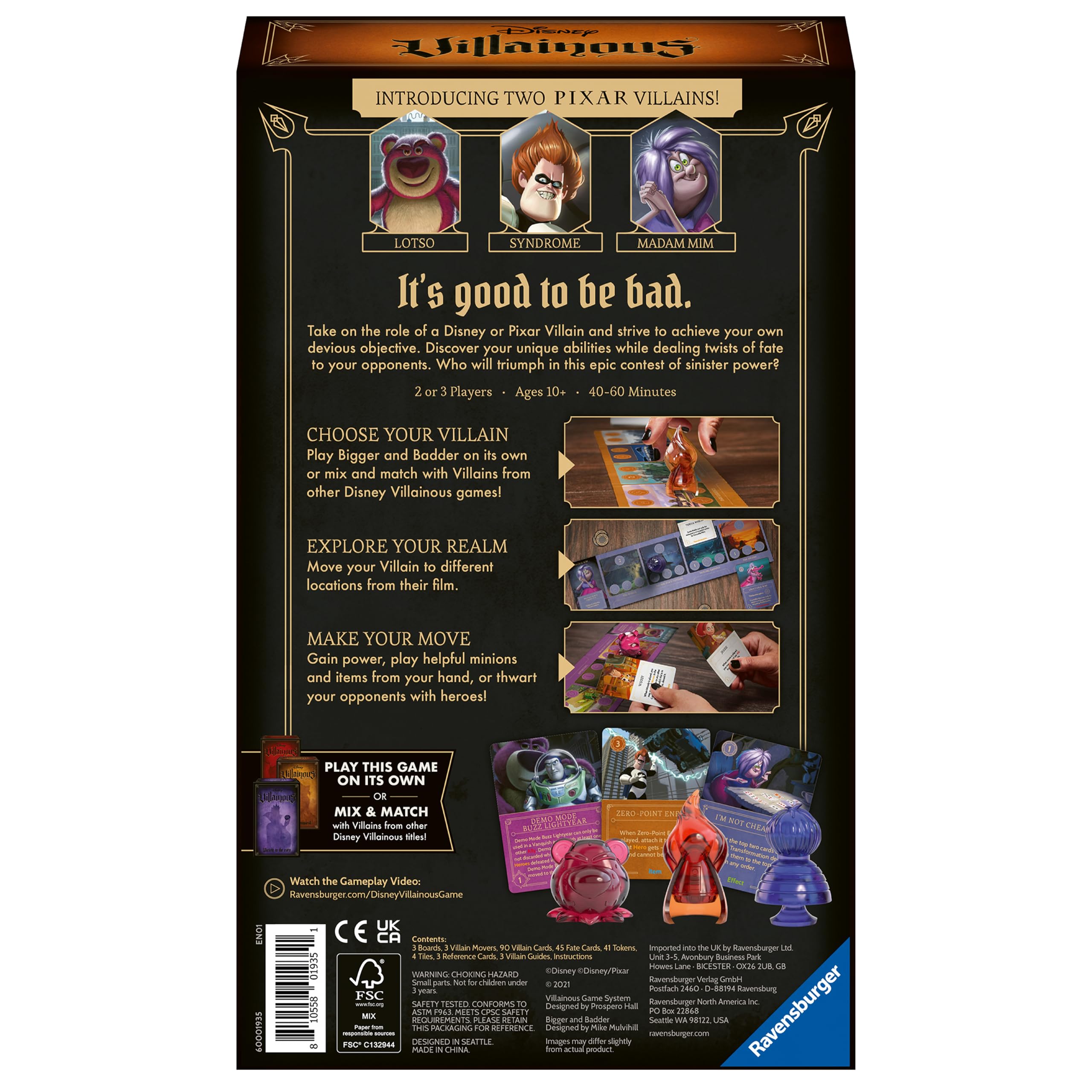 Ravensburger Villainous game components laid out for gameplay setup
