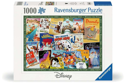 Ravensburger Disney Vintage poster puzzle featuring timeless artwork for immersive, relaxing puzzling sessions