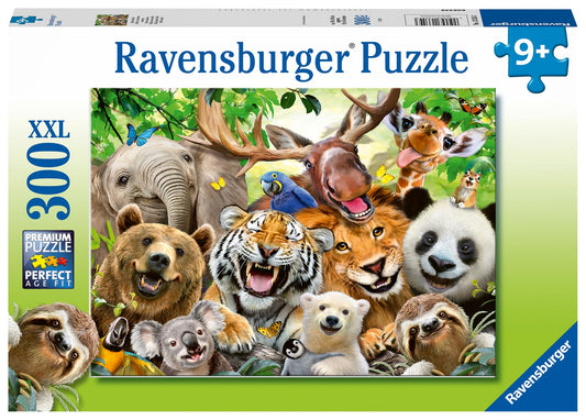 Ravensburger Exotic Animals Selfie XXL pieces closeup showing easy-grip design for kids