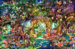 Ravensburger Fairy scene with glowing toadstools, a vivid, enchanting puzzle experience.