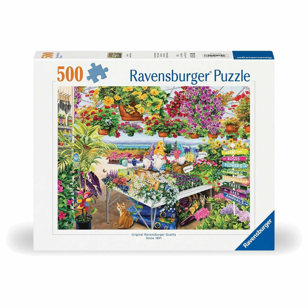 Ravensburger Glorious Garden Center's pots of dahlias and daisies ideal for mindful puzzle sessions