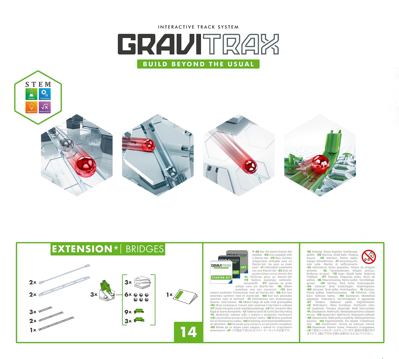 Ravensburger GraviTrax Bridges Expansion – long tracks expand run length and speed experiments.
