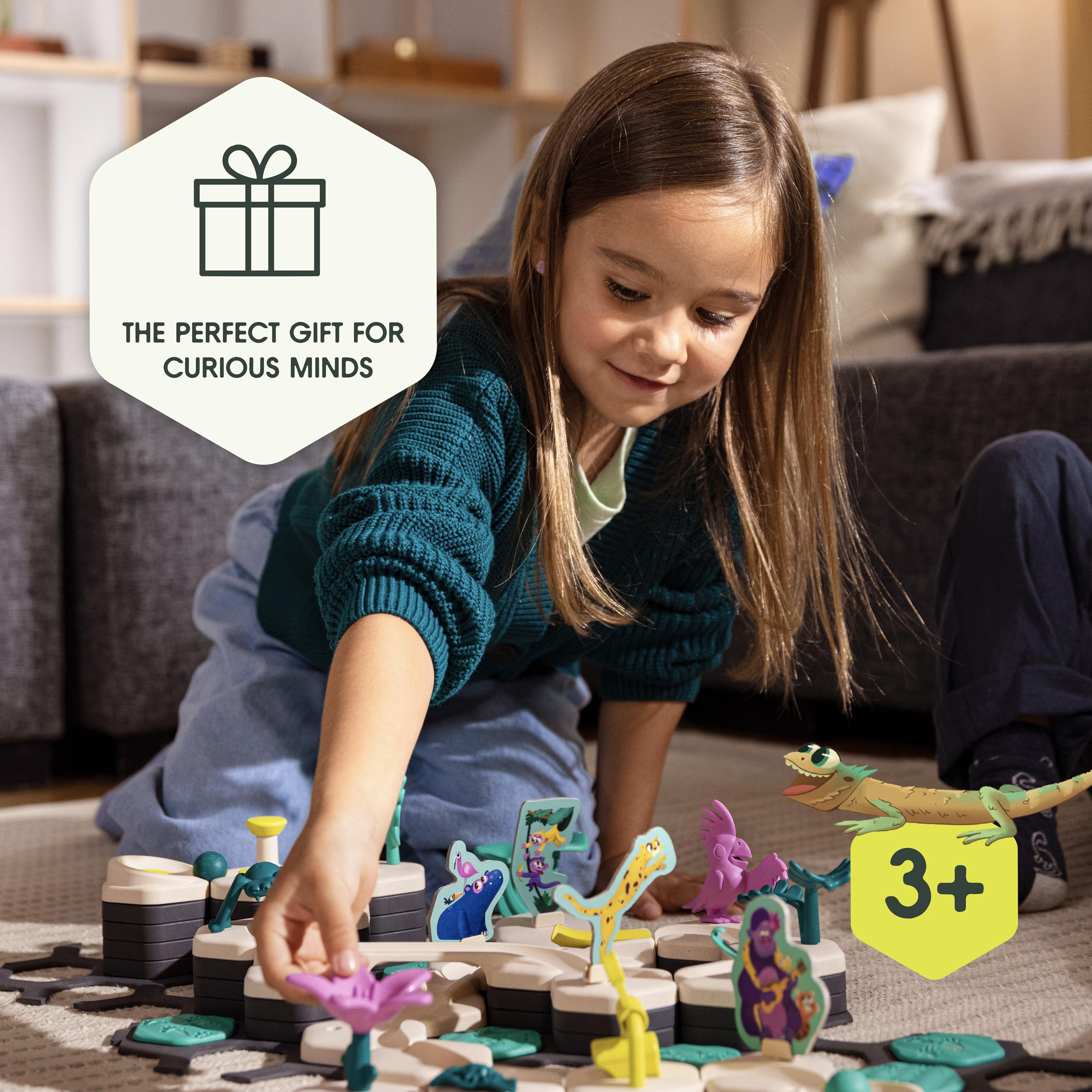 Ravensburger GraviTrax Junior open-world builds invite exploration of diverse environments.