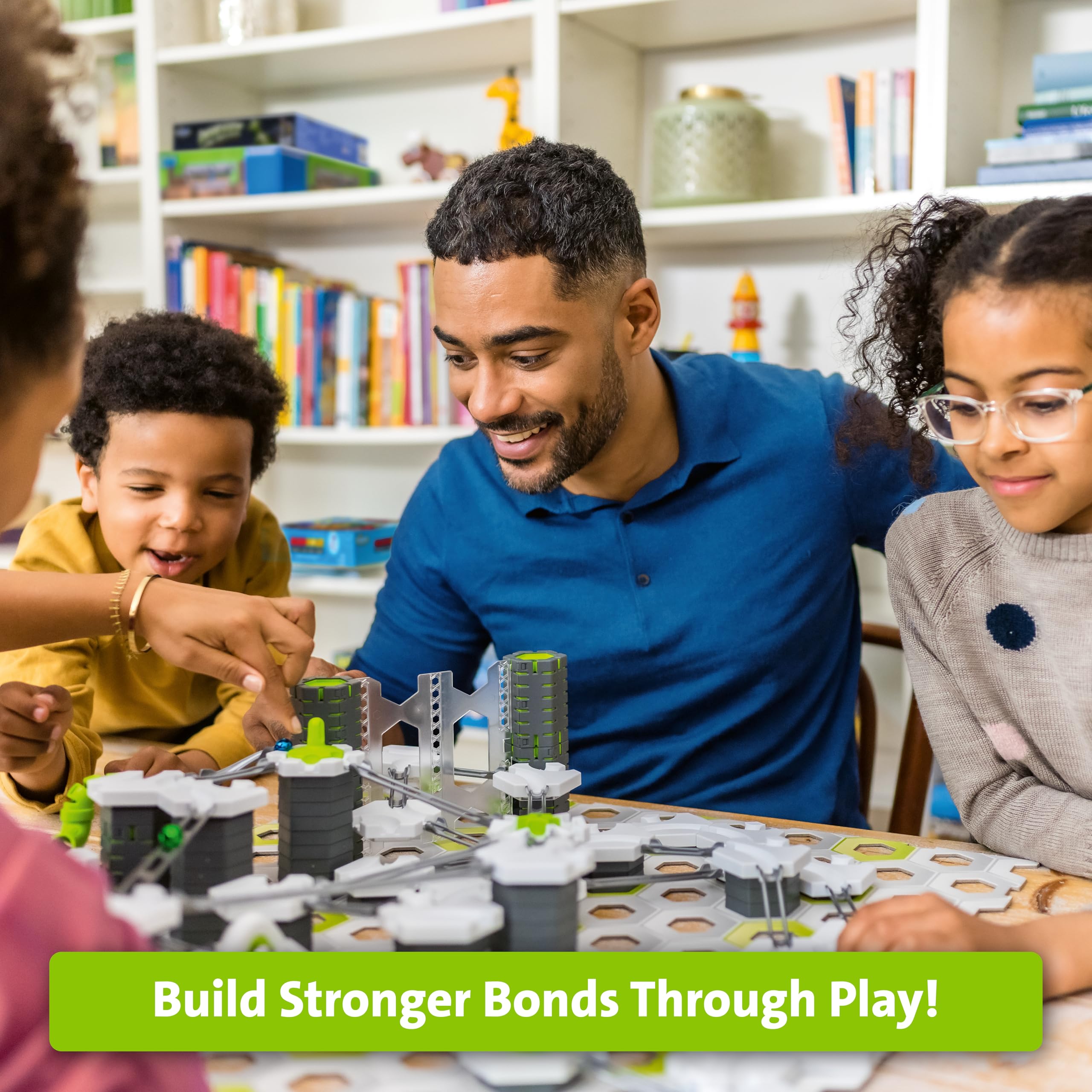 Ravensburger GraviTrax PRO encourages collaborative play and teamwork during marble races.