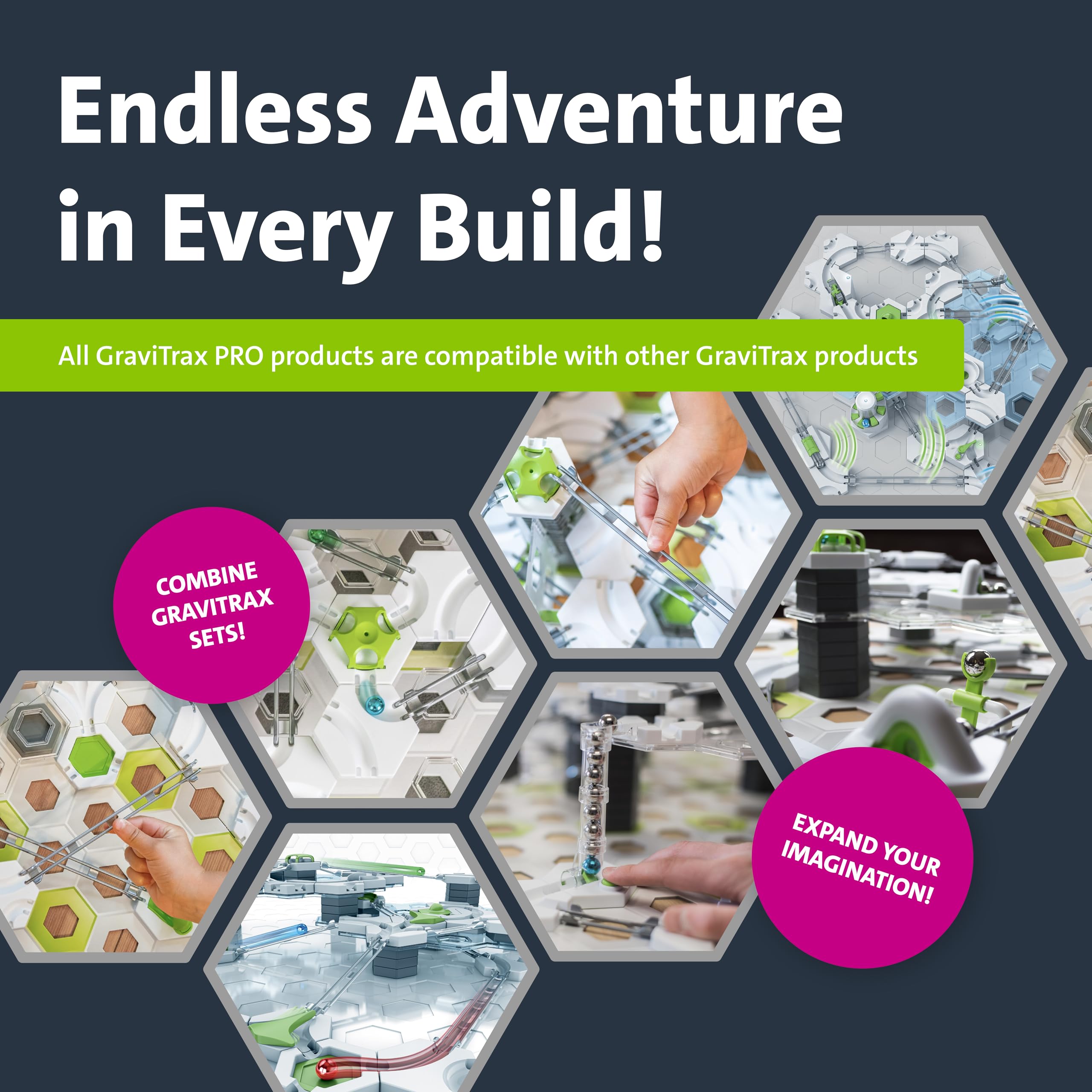 Ravensburger GraviTrax PRO educational benefits include problem solving and planning skills.