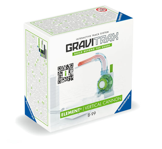 Ravensburger GraviTrax Vertical Cannon with three silver balls ready to launch