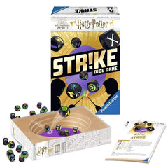 Ravensburger Harry Potter Strike game box showcases content and setup.