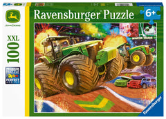 Ravensburger John Deere Big Wheels puzzle delivers large pieces for little hands to grip easily.