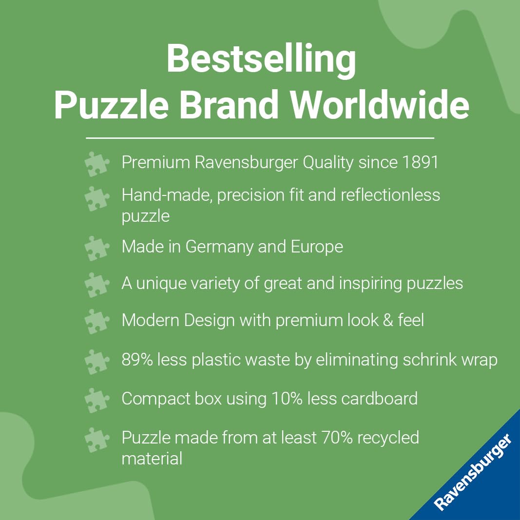Ravensburger Colors on Colors puzzle close-up pieces, linen-texture finish reduces glare for vibrant viewing.