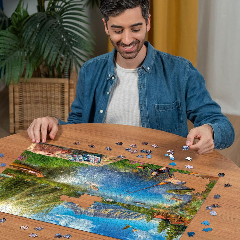 Ravensburger Life at The Lake family puzzle night — shared moments with friends and family.