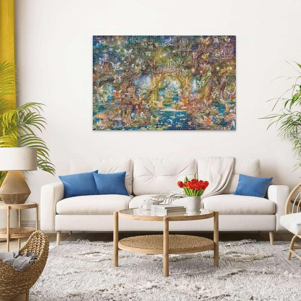 Ravensburger Linen texture and glare-free finish support focused, relaxed puzzling.