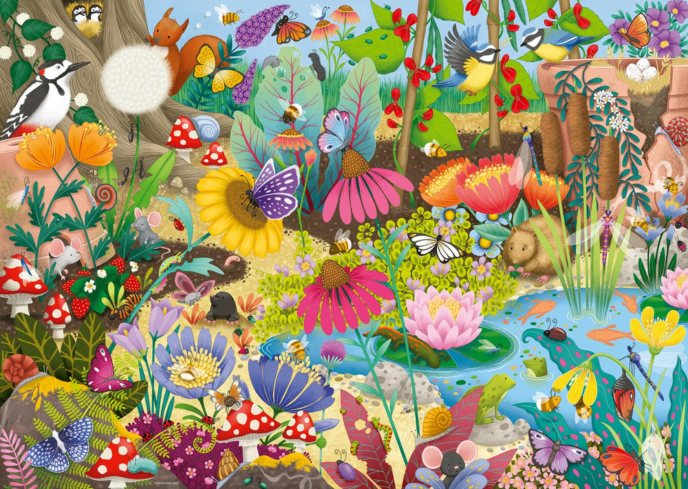 Ravensburger Little Garden World 1000-piece puzzle shown as a tranquil garden scene for mindful focus
