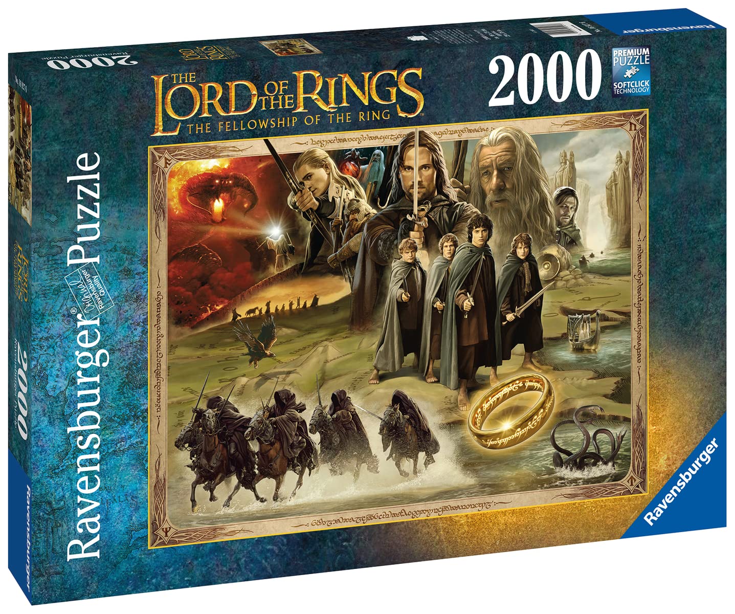Ravensburger LOTR Middle-earth map-inspired art, great for scenic detail lovers