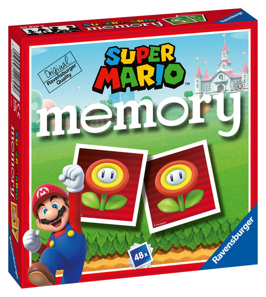 Ravensburger Memory Super Mario board game cover shown, inviting family game night.
