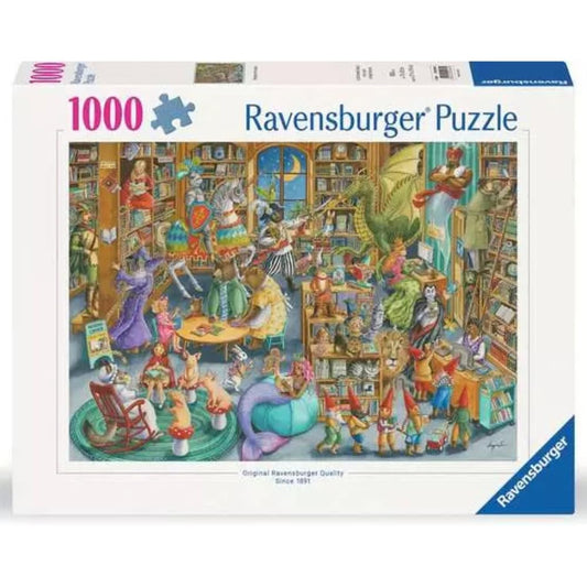 Ravensburger Midnight at the Library front cover, inviting storytelling immersion