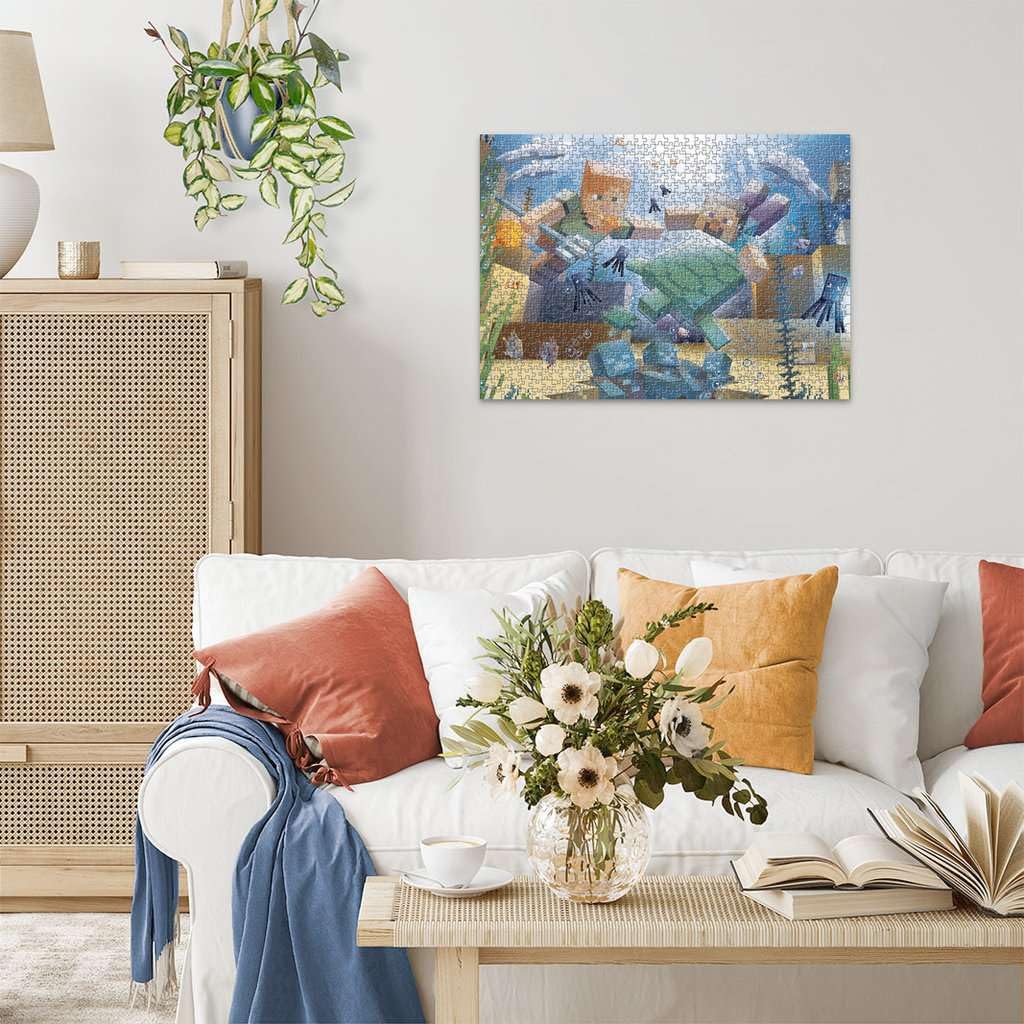 Ravensburger Minecraft Mosaic interlocking pieces ensure a precise, snug fit