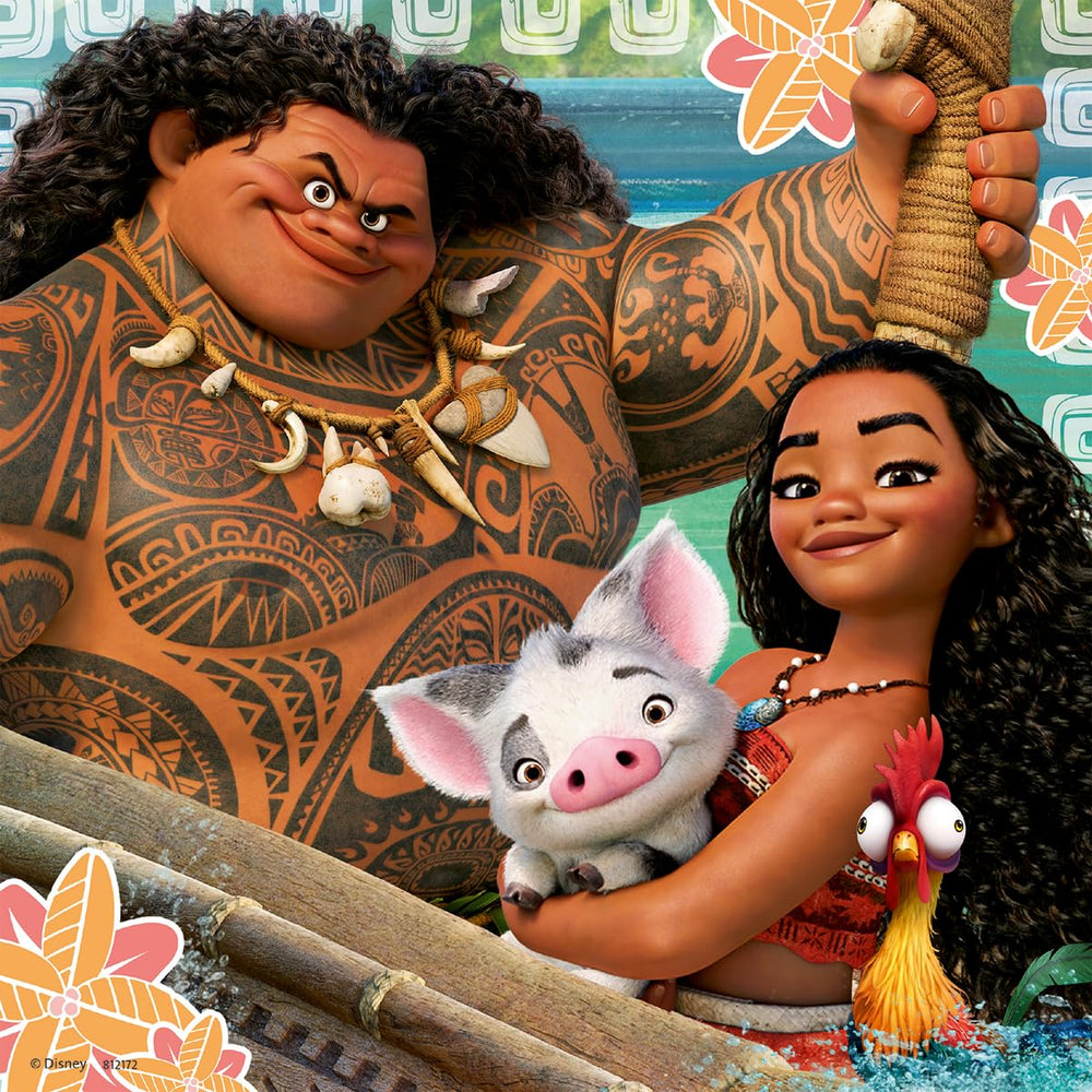 Ravensburger Moana characters puzzle pieces help small hands build confidence and coordination.