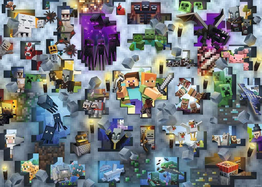Ravensburger Mojang Minecraft Mobs characters in a vivid scene