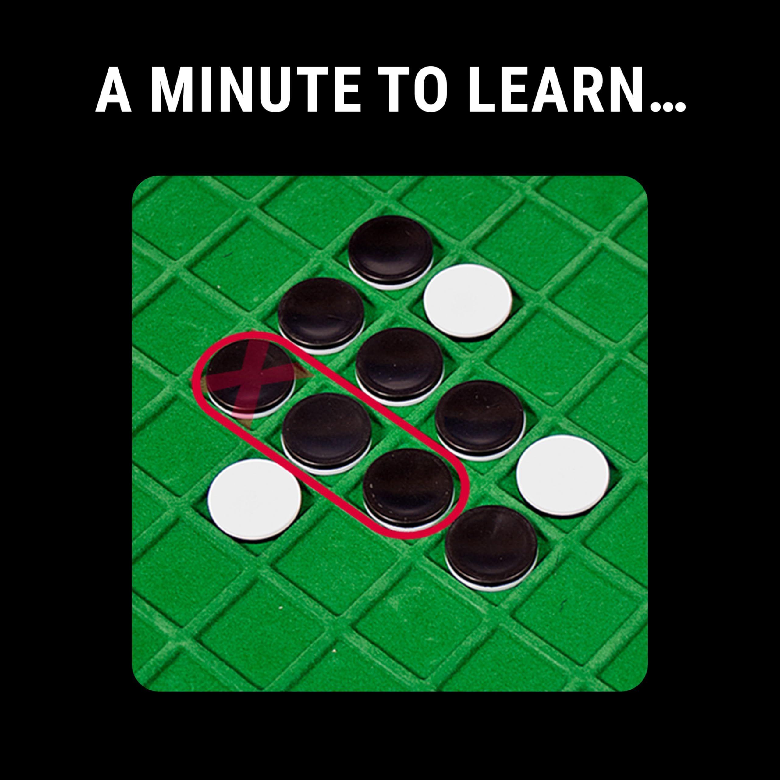 Ravensburger Othello storage board keeps pieces organized between games.