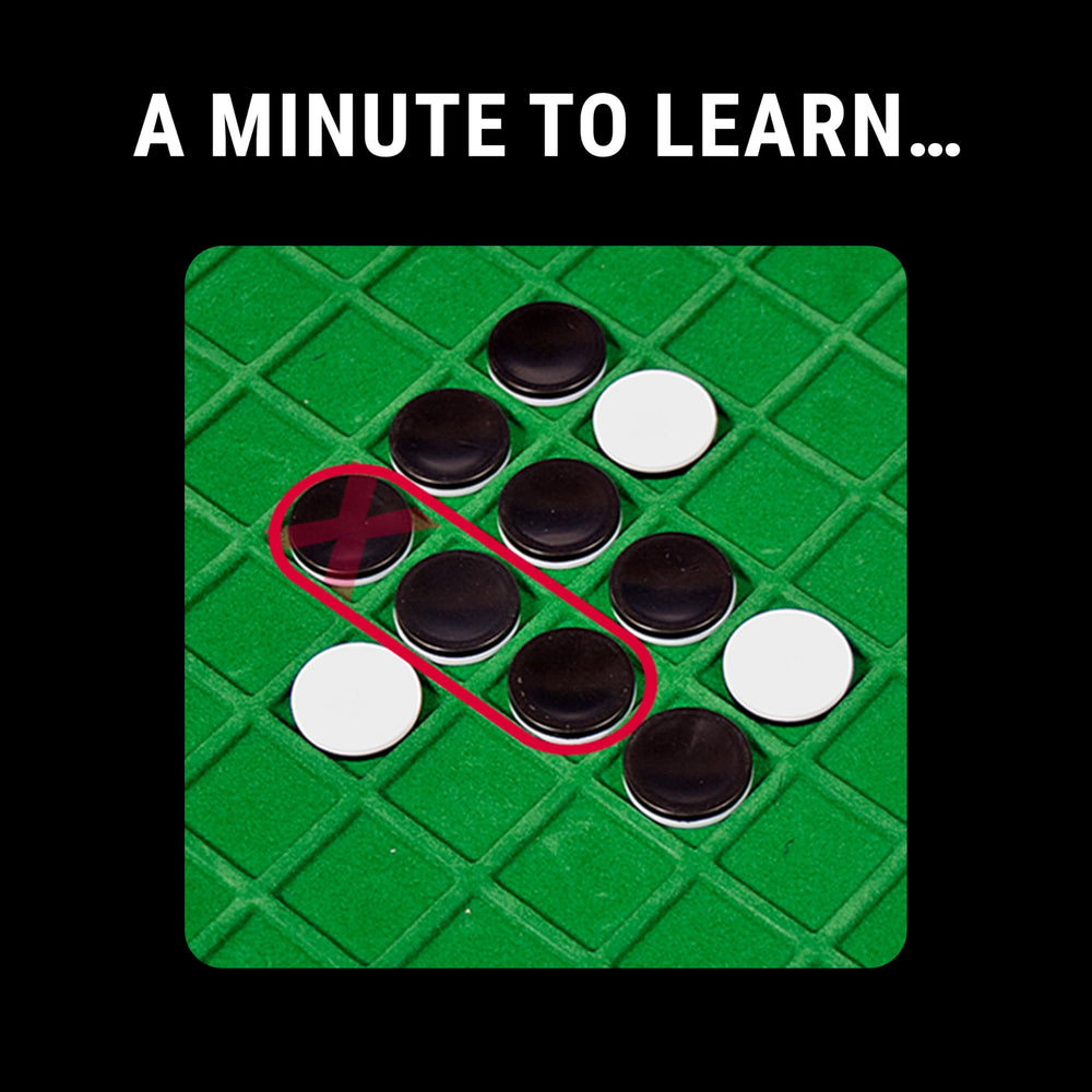 Ravensburger Othello storage board keeps pieces organized between games.