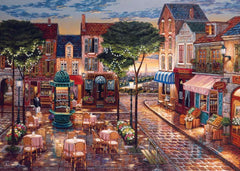 Ravensburger Paris Impressions dusk skyline shows vivid colors for immersive puzzling.