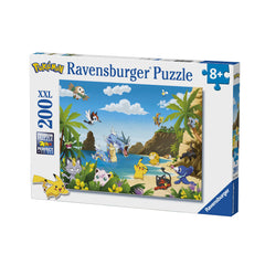 Ravensburger Pikachu 200-piece puzzle scene supports memory and fine motor practice.