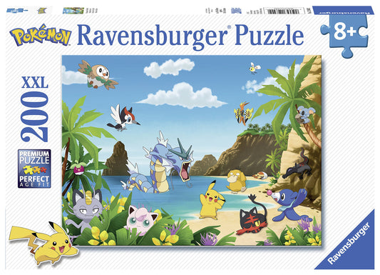 Ravensburger Pokémon 200-piece puzzle scene promotes focused play and STEM-related problem solving.