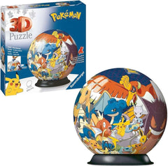 Ravensburger Pokemon assembly process with snap-together pieces for ages 6 and up.
