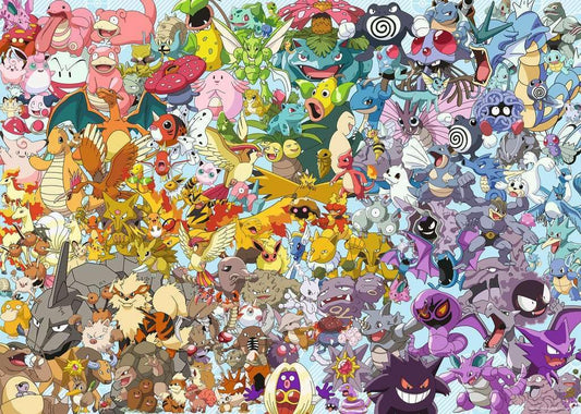 Ravensburger Pokémon grouping detail showing color-cluster puzzle challenge.