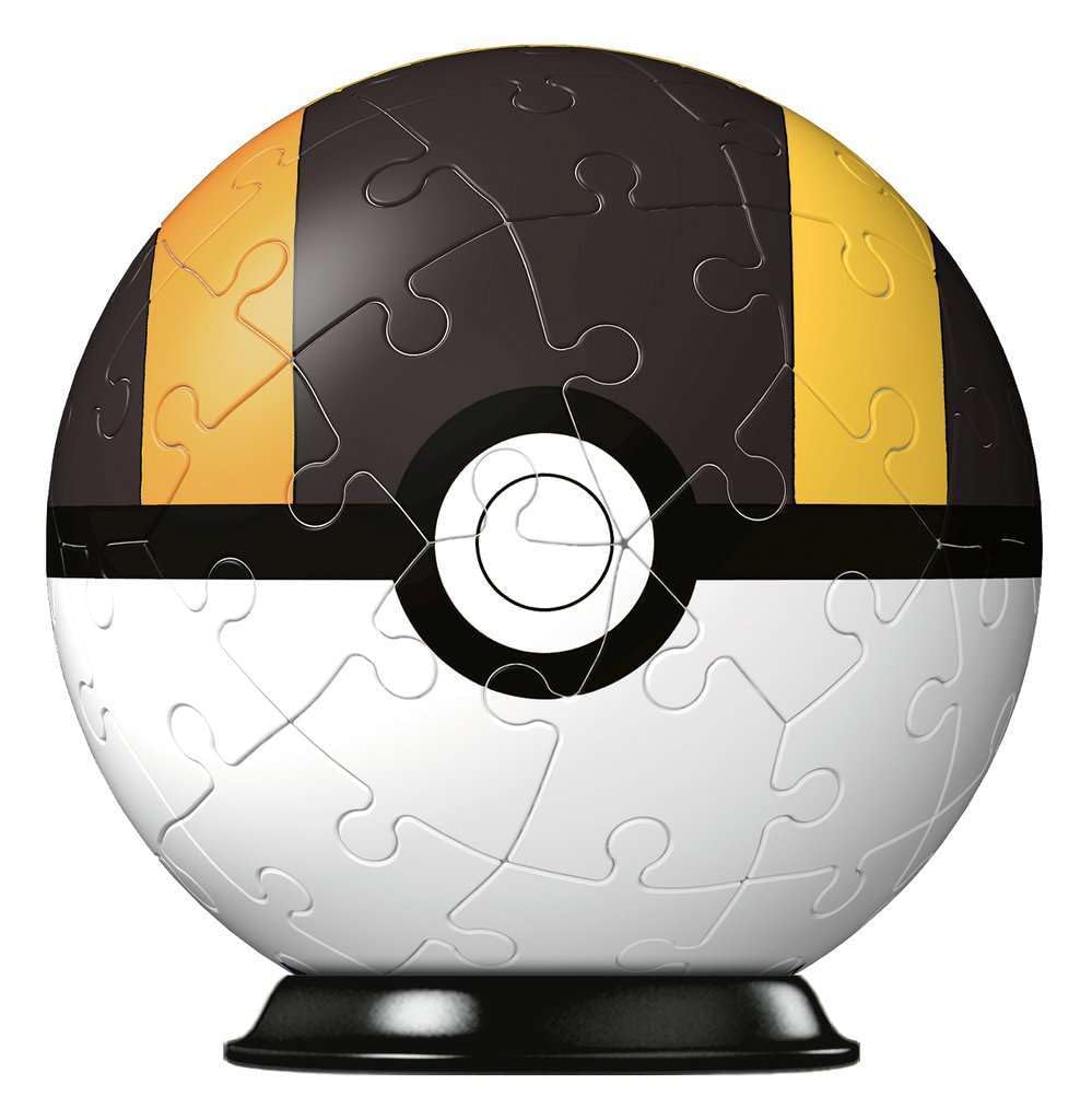 Ravensburger Pokemon Ultra Ball 3D puzzle pieces, sturdy and easy to slot together.