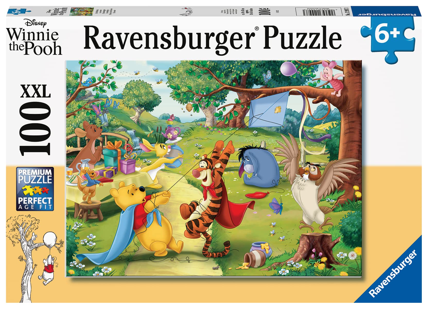 Ravensburger Pooh and Tigger in a rescue scene, engaging imagination during play.
