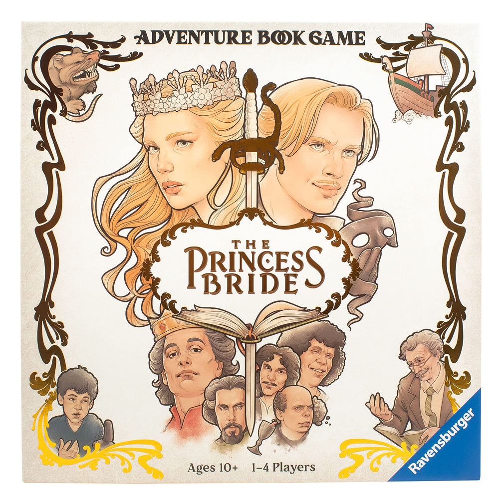 Ravensburger Princess Bride Adventure Book Game character miniatures bring iconic scenes to life.