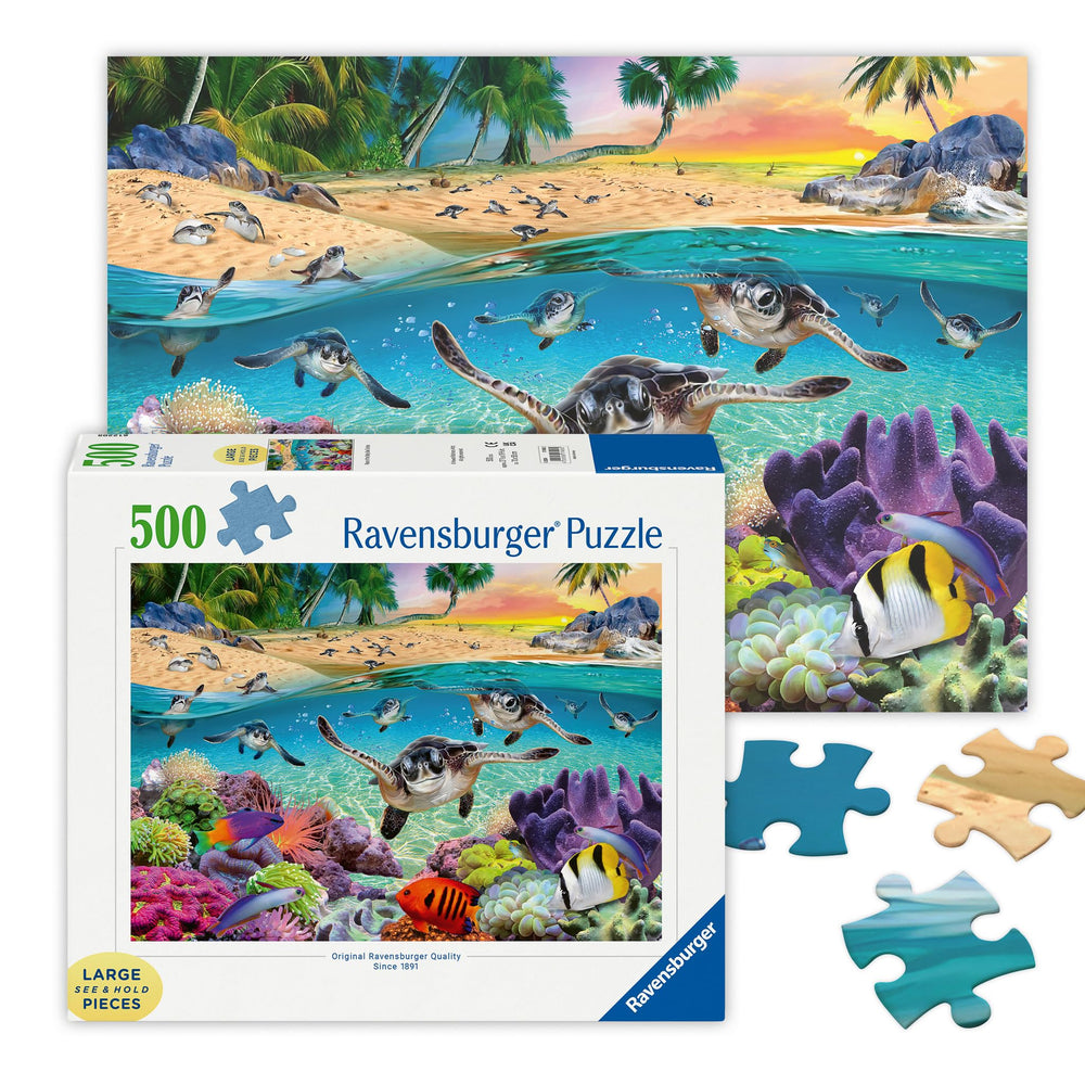 Ravensburger Race of the Baby Sea Turtles cover puzzle inspires calm family bonding