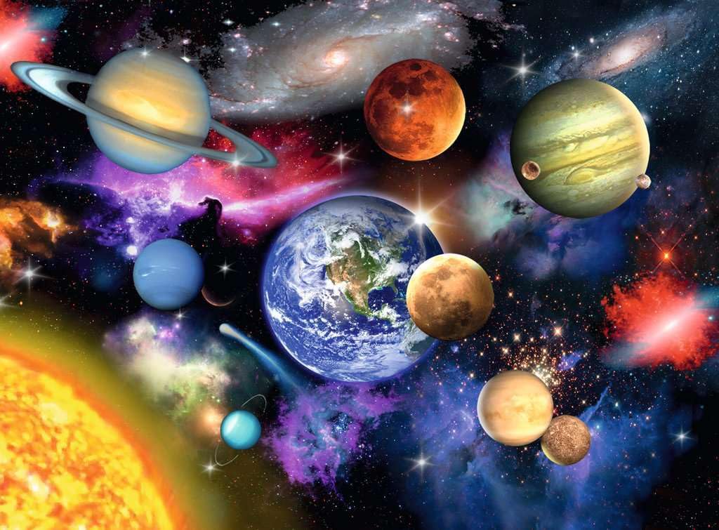 Ravensburger Solar System puzzle with glare-free surface aids comfortable puzzling.