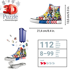 Ravensburger Sonic Sneaker 3D puzzle on desk doubles as storage