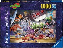 Ravensburger Space Jam Final Dunk puzzle box cover with vibrant action artwork for family fun