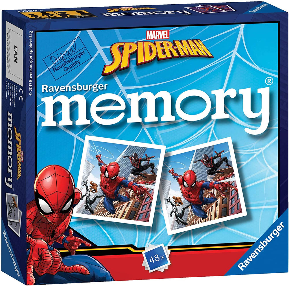 Ravensburger Spider-Man Mini Memory card set, sturdy cards ideal for durable family play sessions.