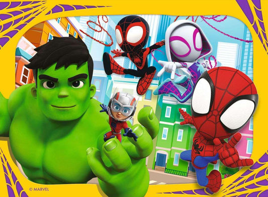 Ravensburger Spidey and His Amazing Friends 16-piece puzzle builds focus with progressive difficulty and bright artwork.