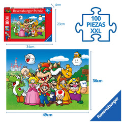 Ravensburger Super Mario 100-piece XXL puzzle complete scene encourages calm downtime.