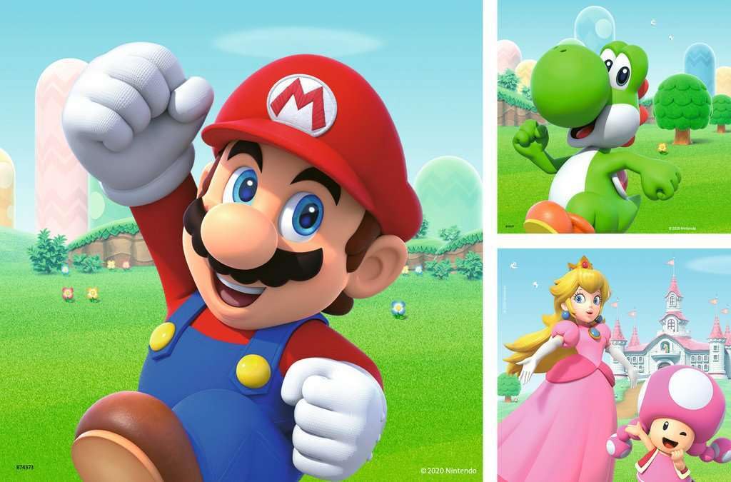 Ravensburger Super Mario Puzzles Pack 3 assembly poster guides play