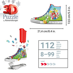 Ravensburger Super Mario Sneaker assembled model ready for shelf display.