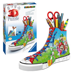 Ravensburger Super Mario Sneaker front view highlights vibrant artwork for display.