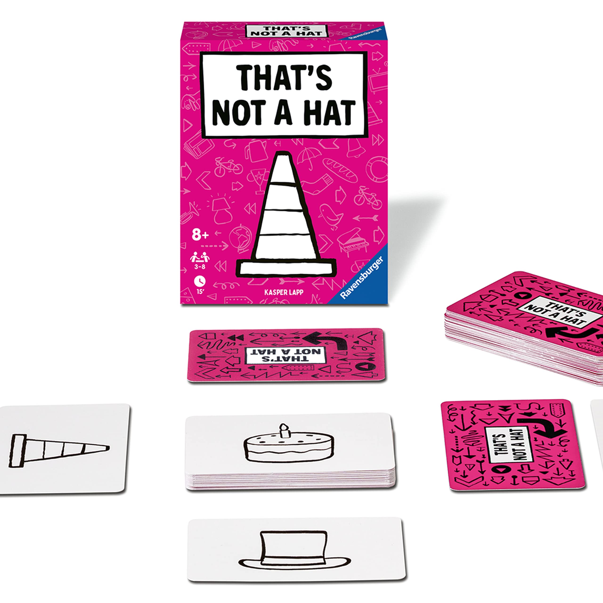 Ravensburger front packaging showing compact party game, perfect for gatherings