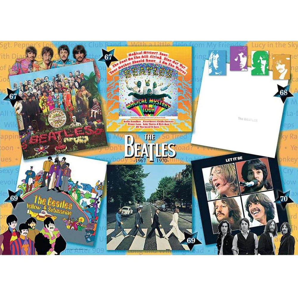Ravensburger The Beatles Albums 1967-1970 puzzle pieces reveal for nostalgic, social puzzling sessions with friends