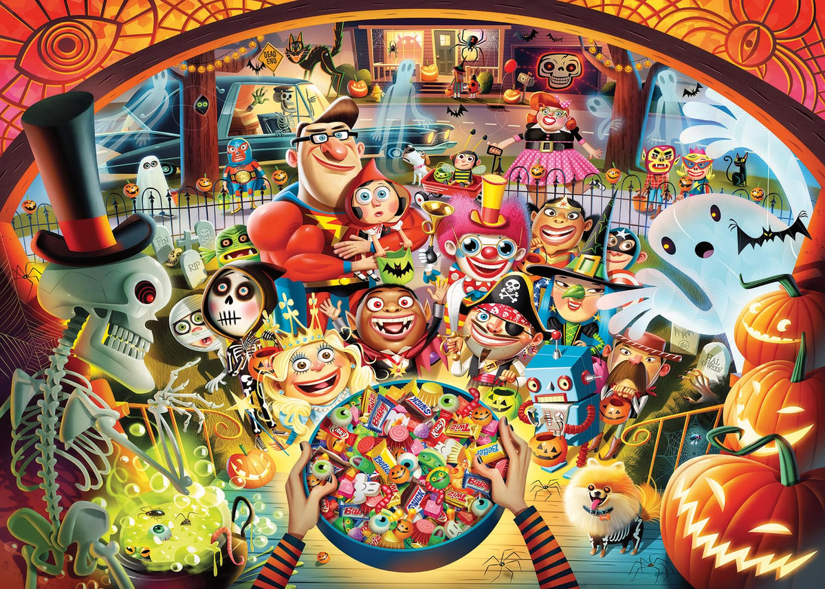 Ravensburger Trick or Treat puzzle box image; ideal for family puzzle night.