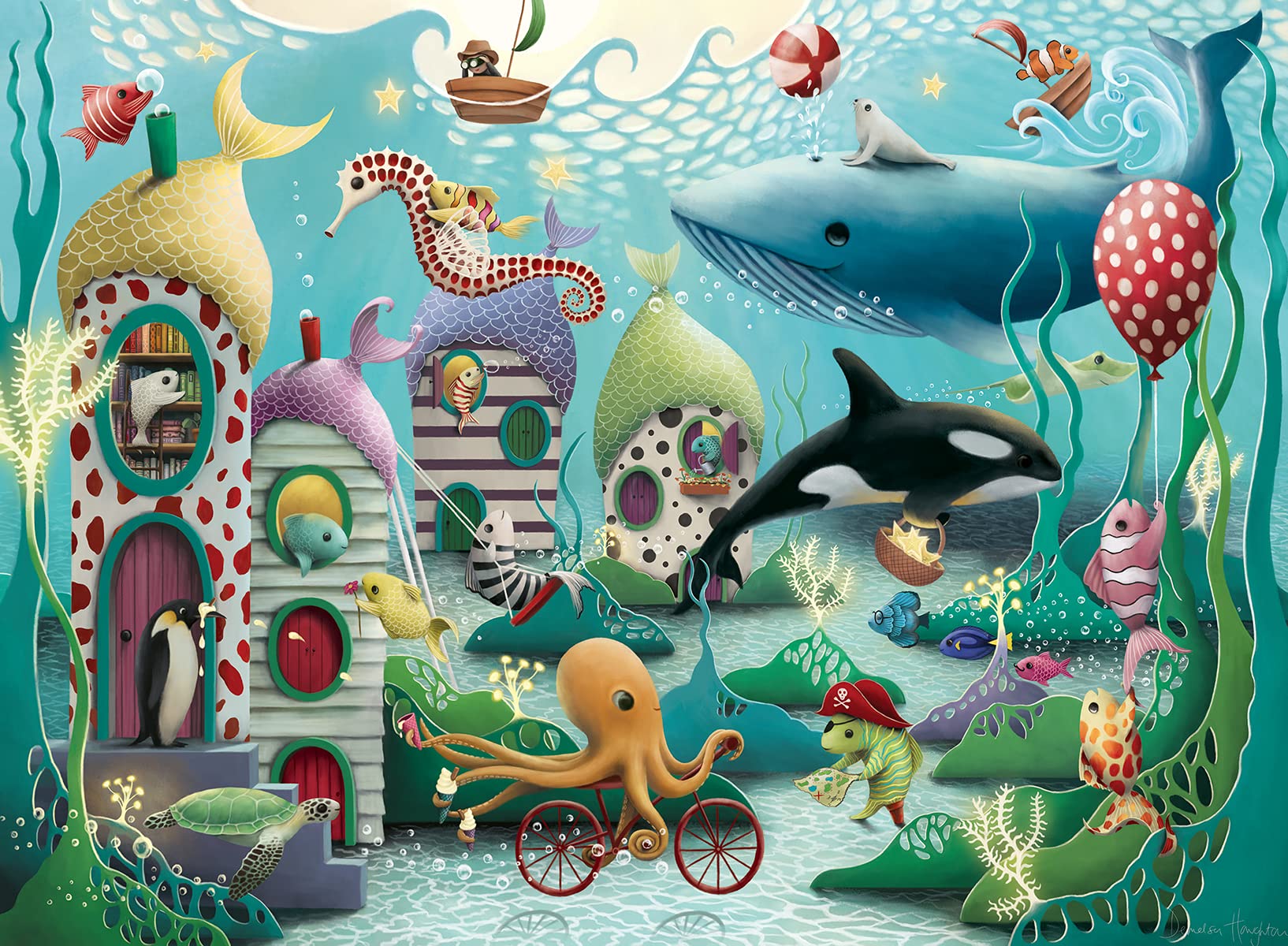 Ravensburger Underwater Wonders pirate fish treasure hunt scene encourages problem solving during puzzle time