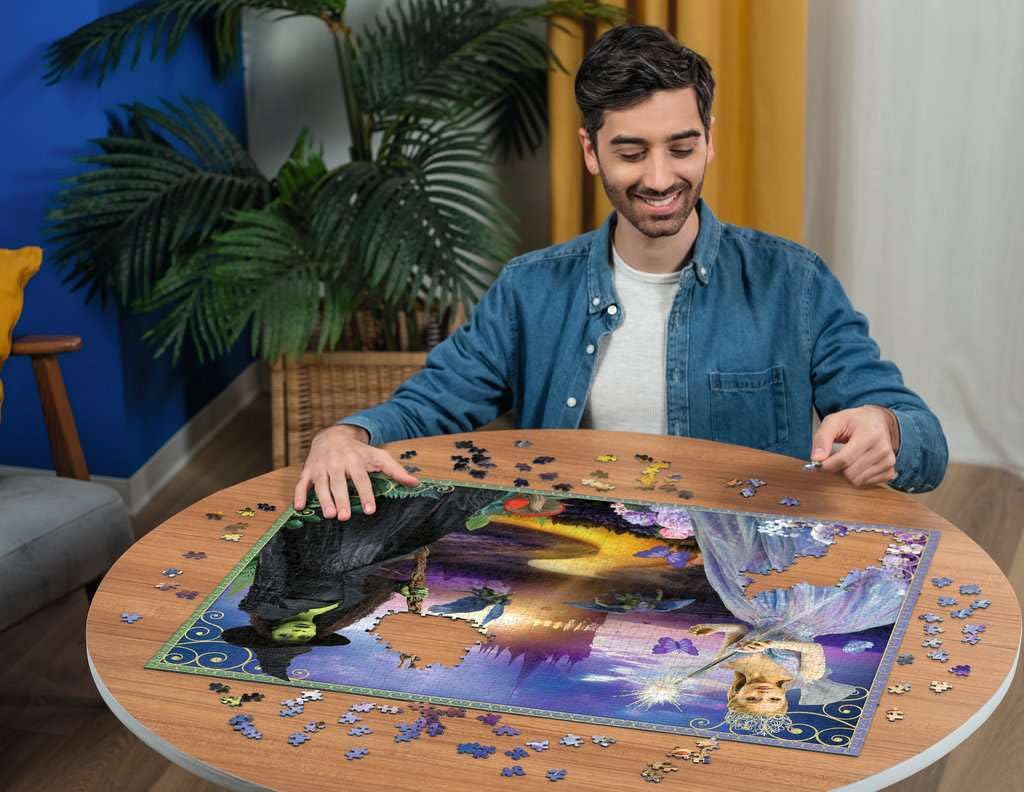 Ravensburger Wicked Movie Part 2 box and pieces showcase premium packaging.