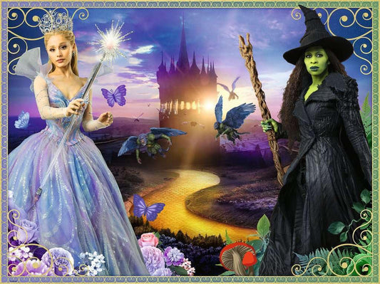 Ravensburger Wicked Movie Part 2 scene illustration 1 offers vibrant colors ideal for group puzzling.