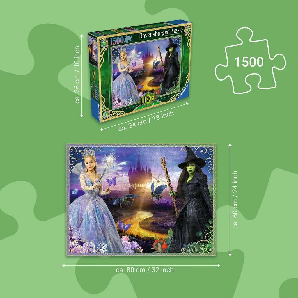 Ravensburger Wicked Movie Part 2 scene illustration 2 enhances reflective solo puzzling sessions.
